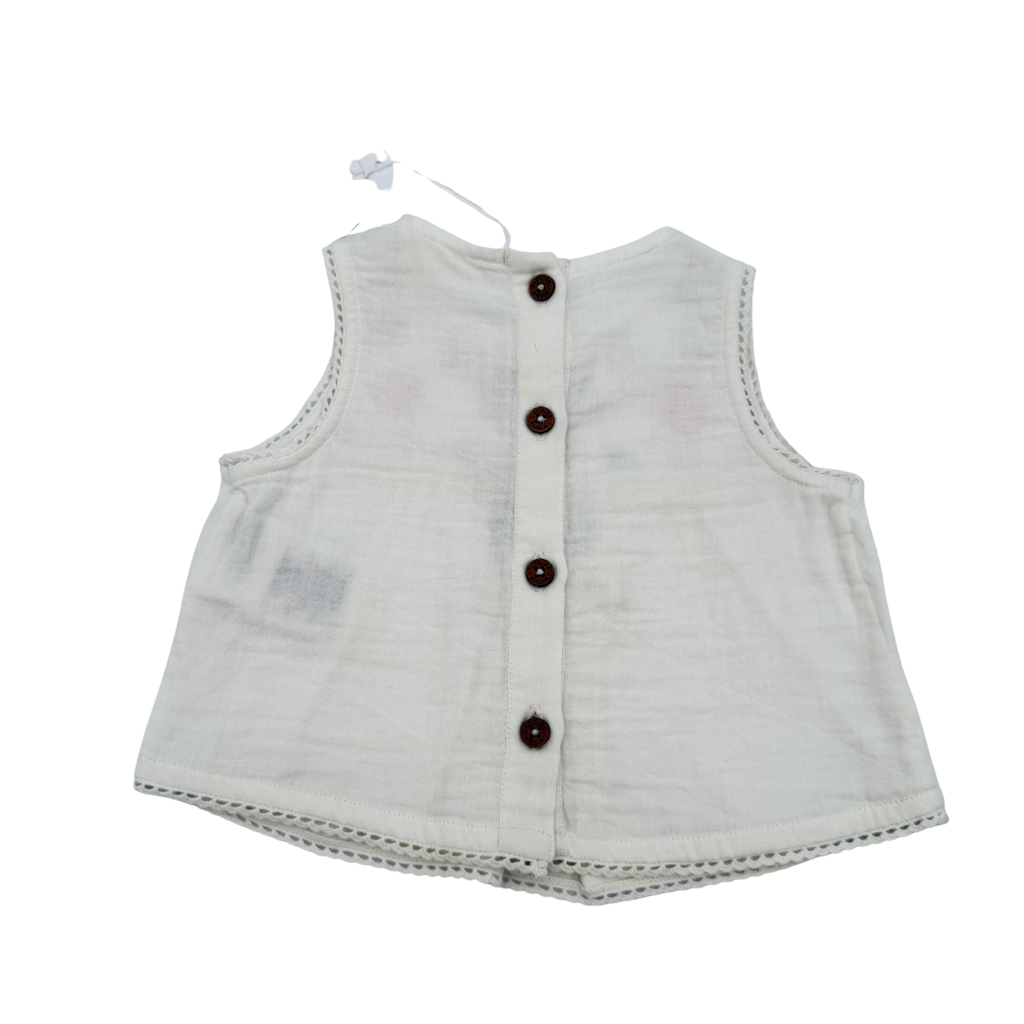 Blouse sans manches brodée — 6 mois