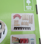 Circuit de train en bois Kinderplay Green Series — 69 pièces