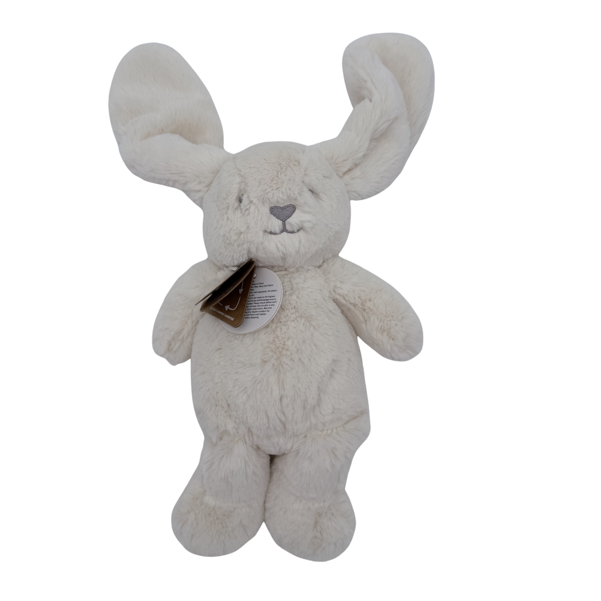 Peluche lapin ultra douce écru — 40 cm