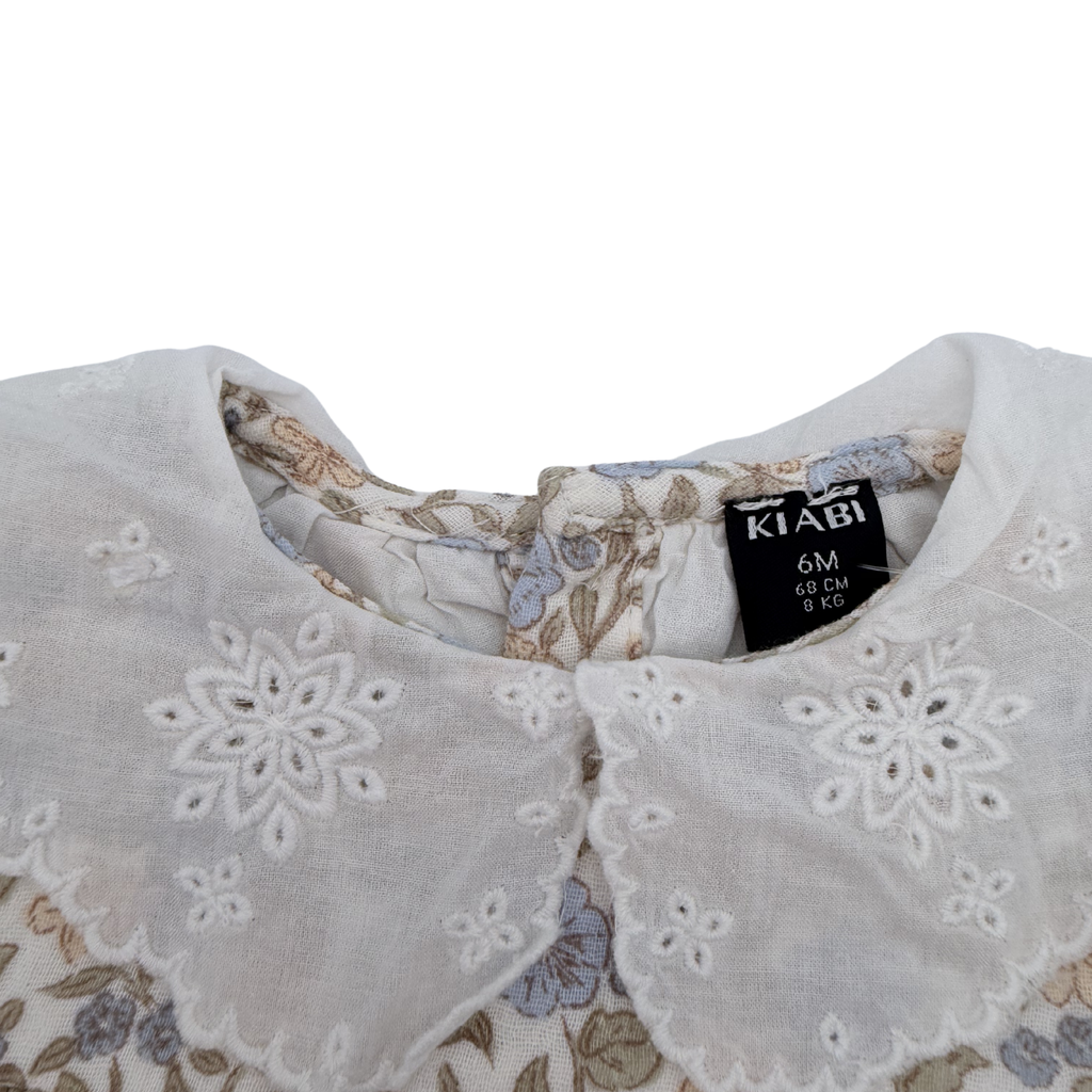 Robe bébé fleurie à col brodé — 6 mois