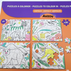 Coffret de 4 puzzles à colorier animaux – 30 pièces