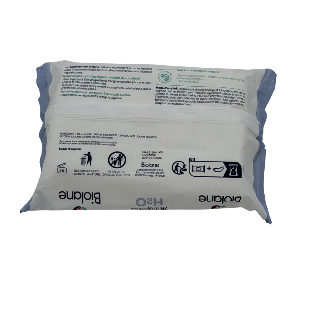 Paquet de 75 lingettes H2O