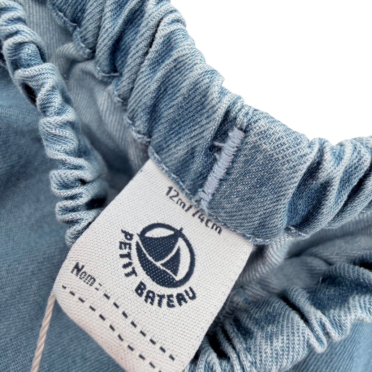Pantalon bébé en denim léger bleu - 12 mois
