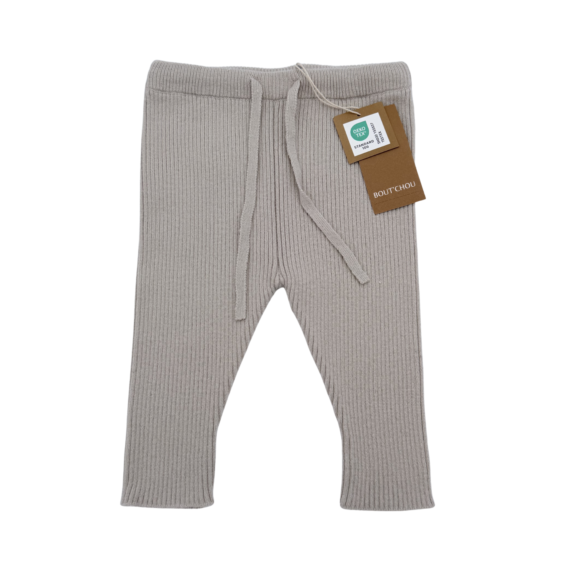 Legging maille côtelée beige chiné — 6 mois