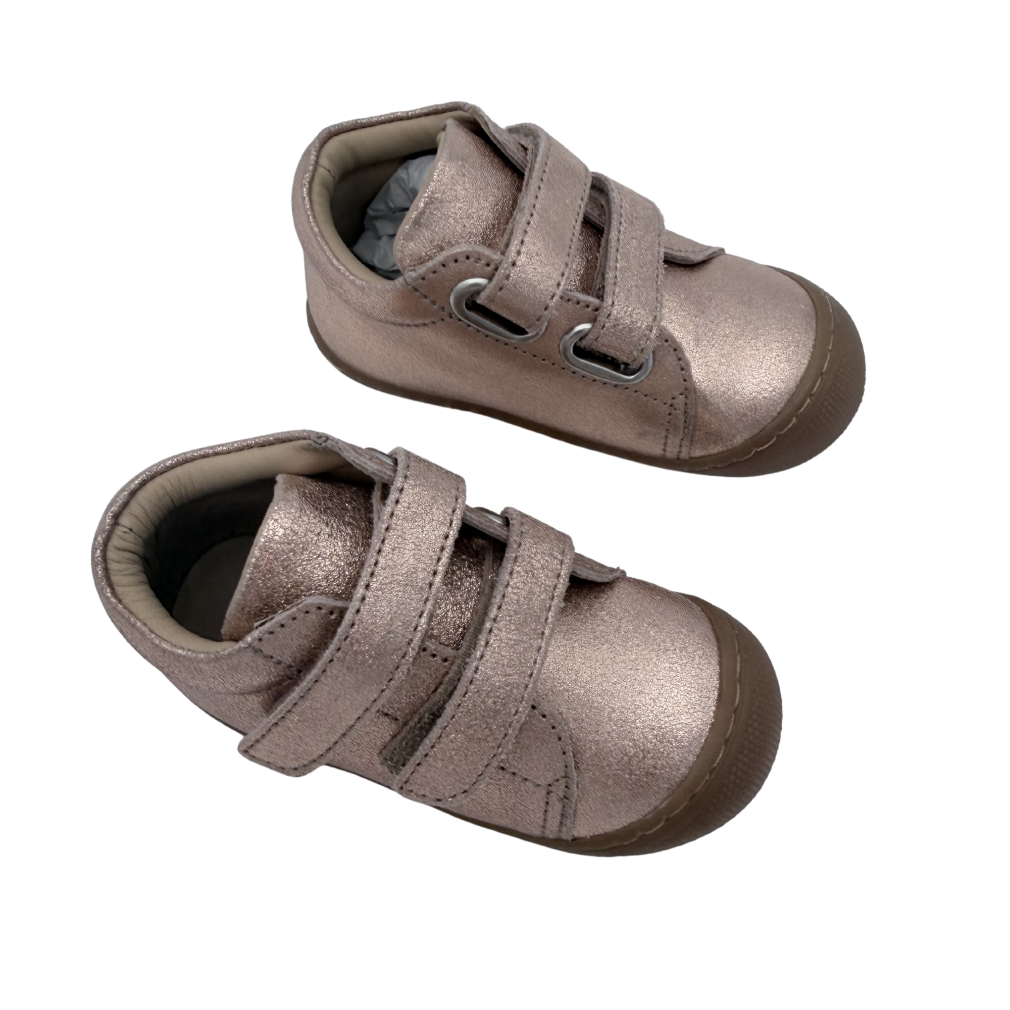 Chaussures premiers pas roses dorées — 22