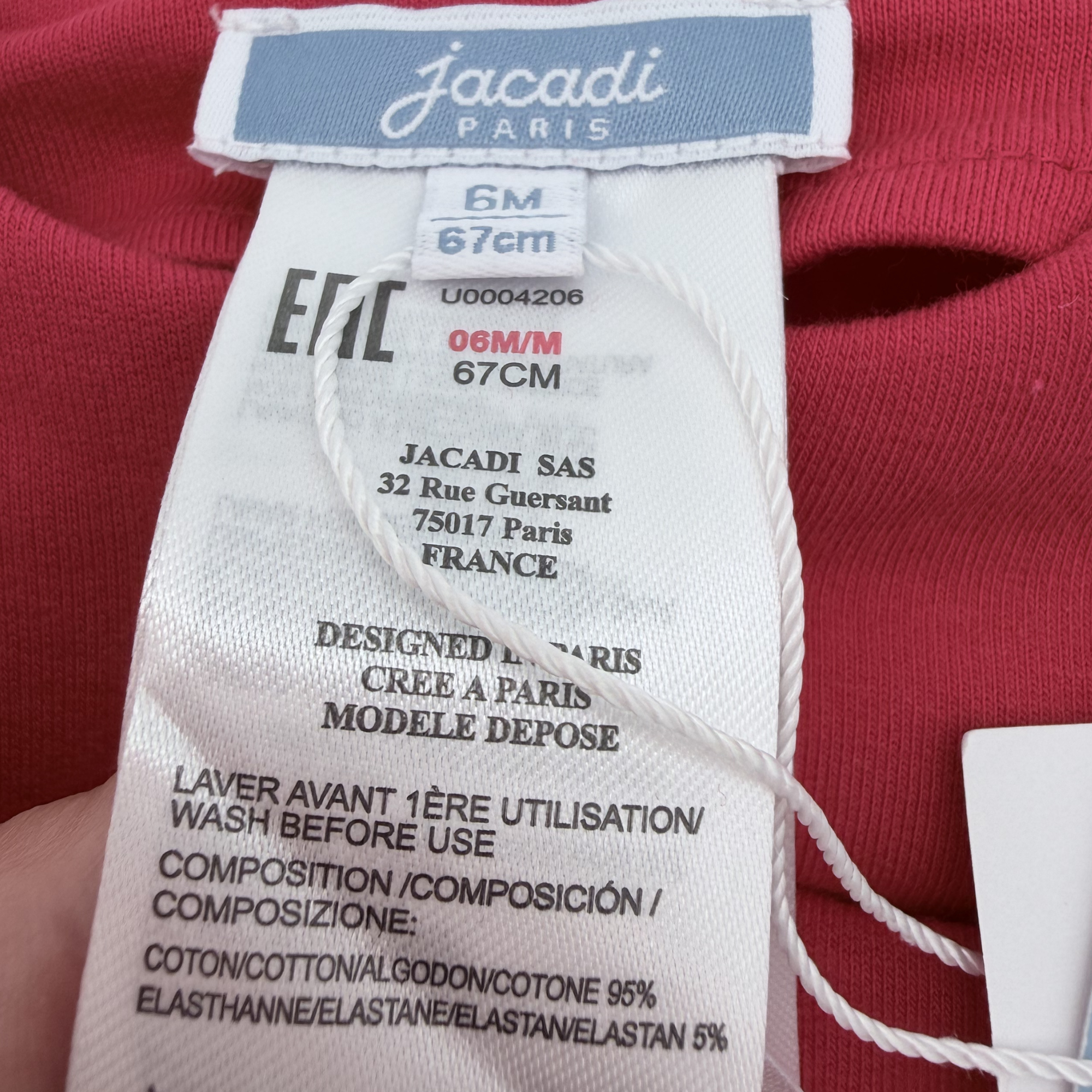 Gilet rouge — 6 mois