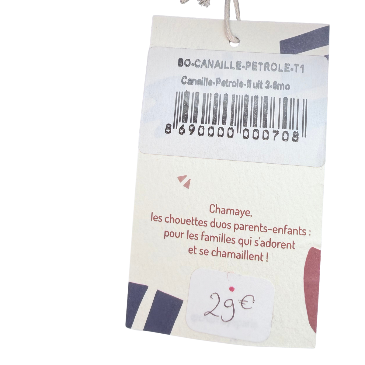 Bonnet bicolore vert et bleu marine « Canaille » - 3-6 mois