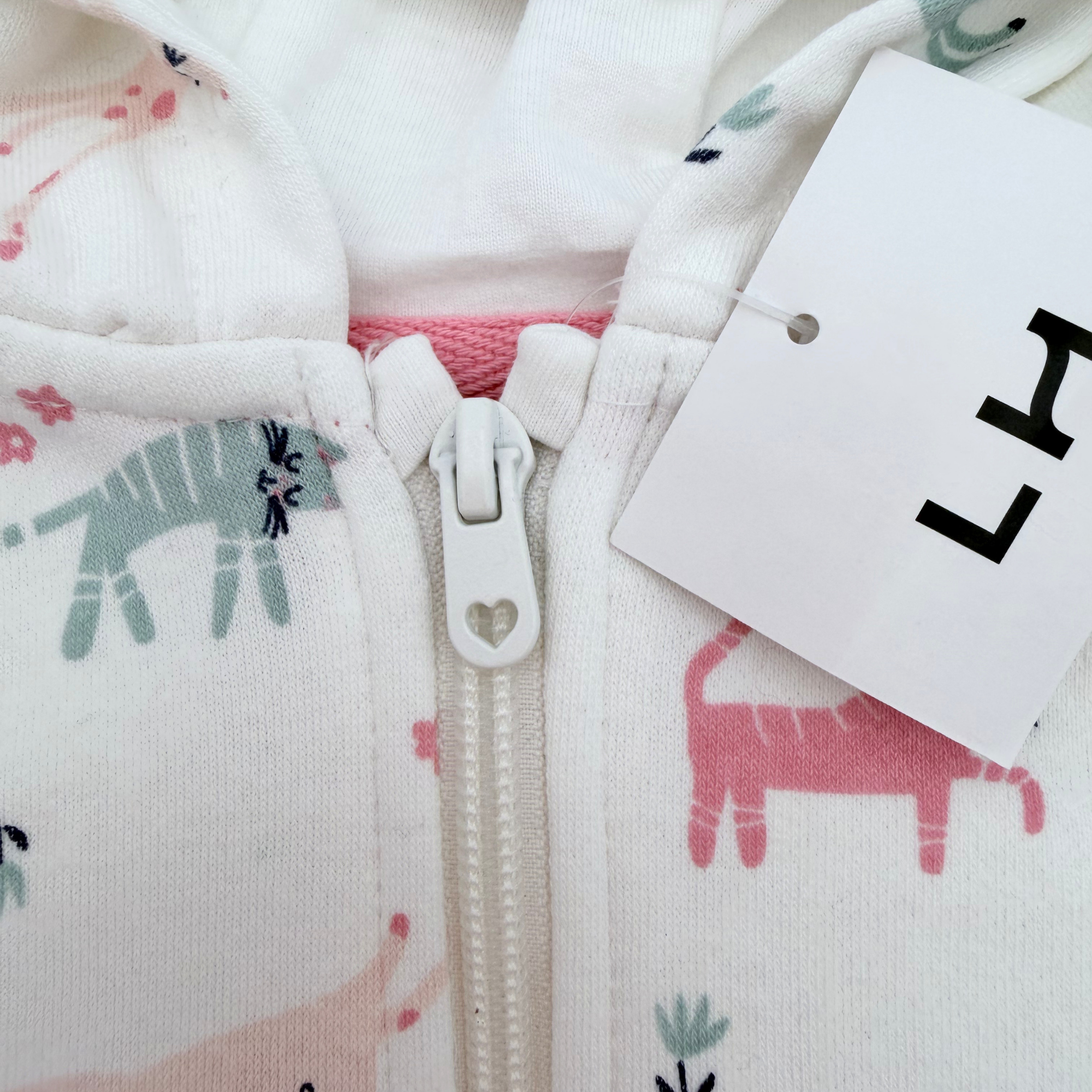Gilet bébé à capuche motif chats — 6 mois