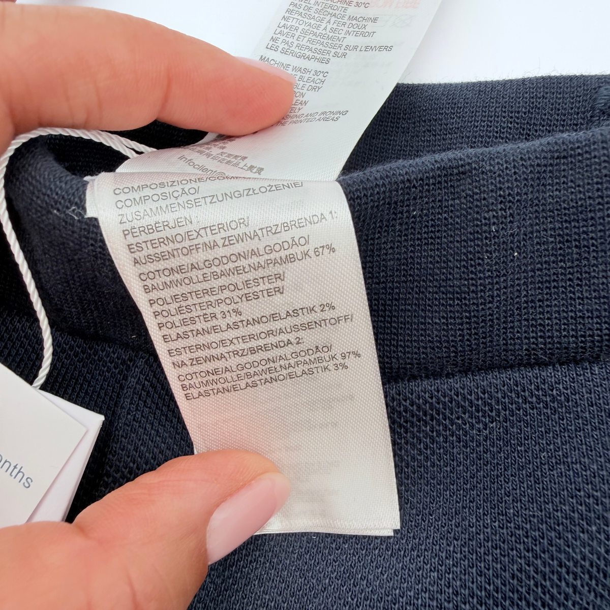 Pantalon de jogging piqué bleu marine - 12 mois