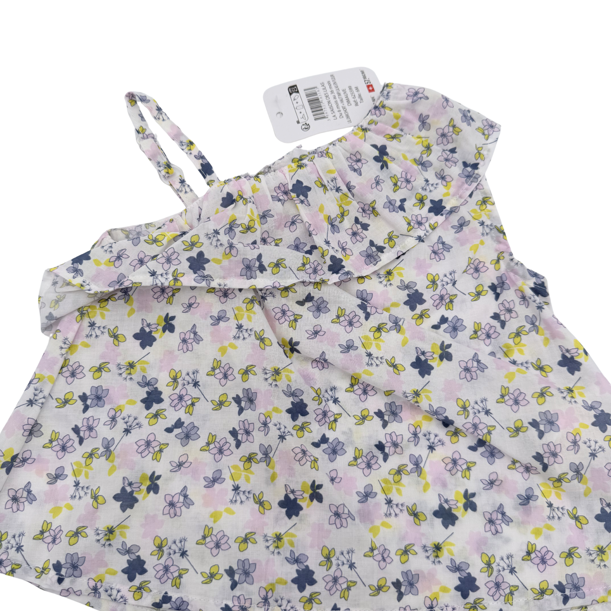 Ensemble blouse fleurie et short - 6 mois