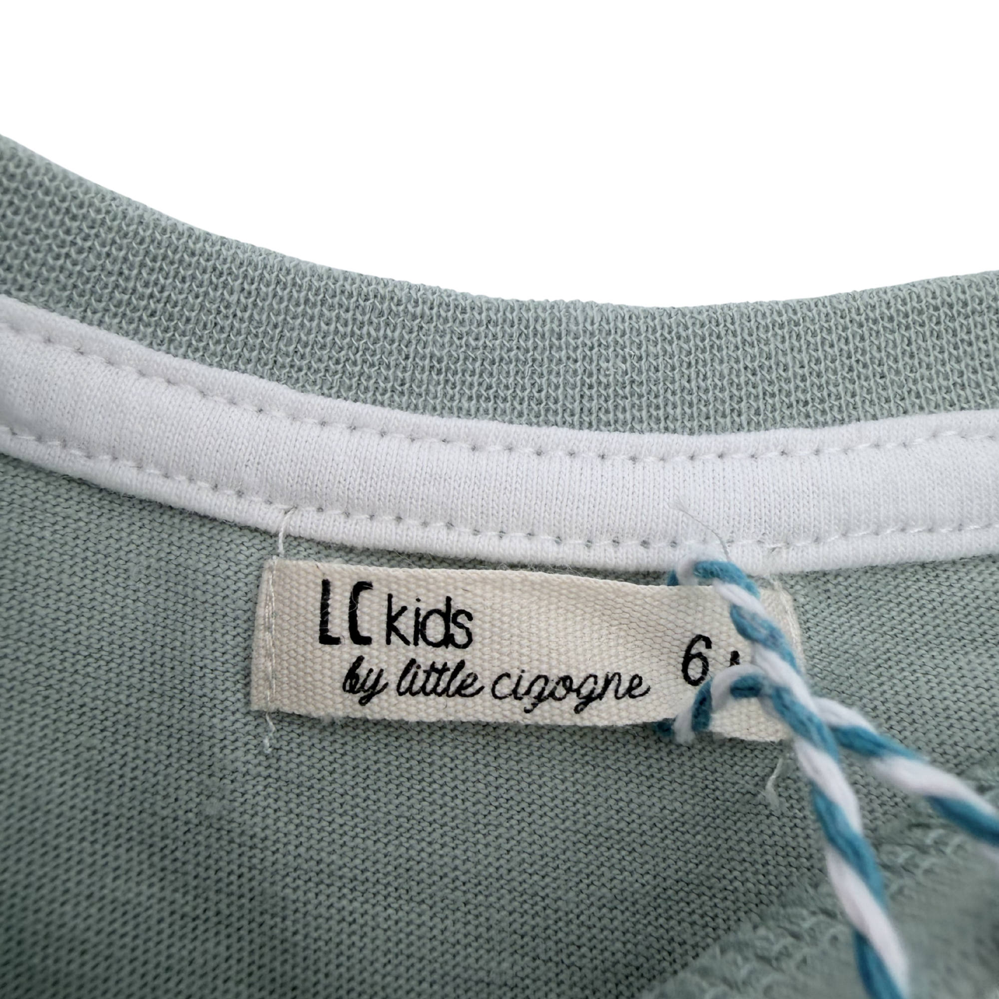 T-shirt vert manches longues motif van — 6 mois