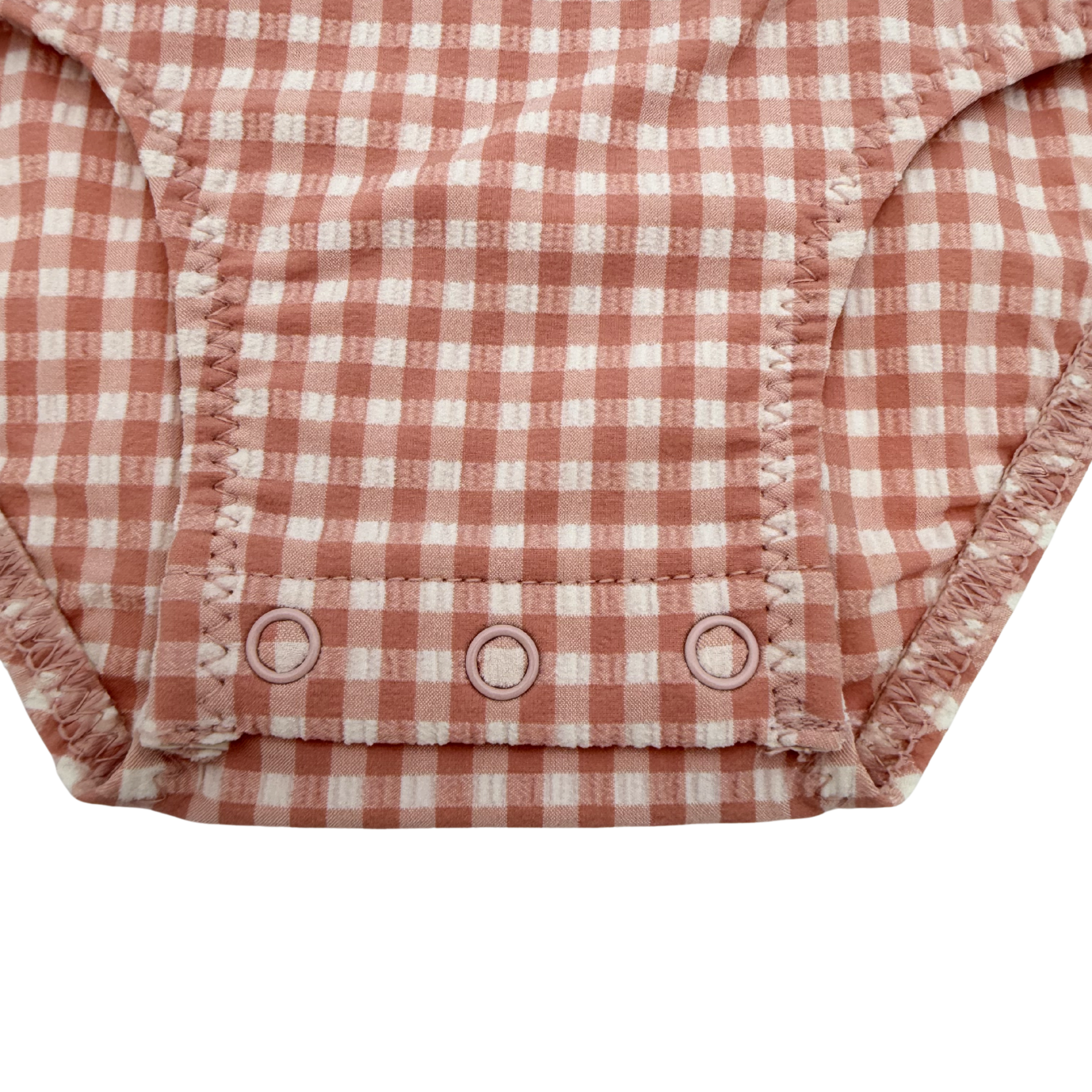 Maillot de bain à carreaux avec volants — 6 mois