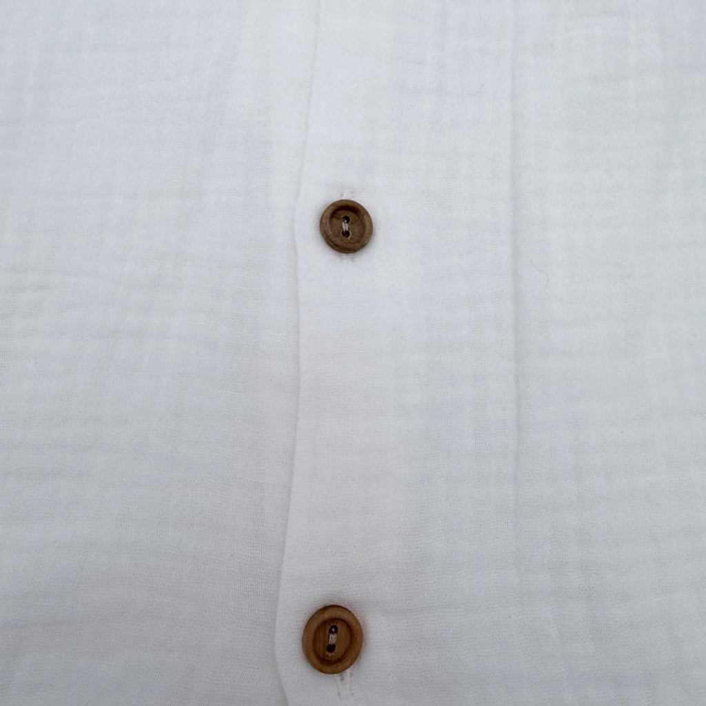 Blouse gaze de coton blanche — 24 mois
