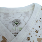 Body cache-cœur bébé bio imprimé oursons et étoiles — 1-3 mois
