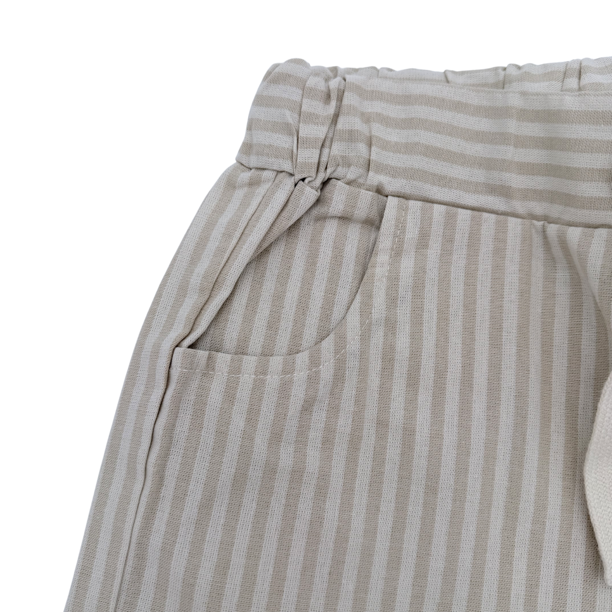 Short rayé écru en coton biologique — 5-6 ans