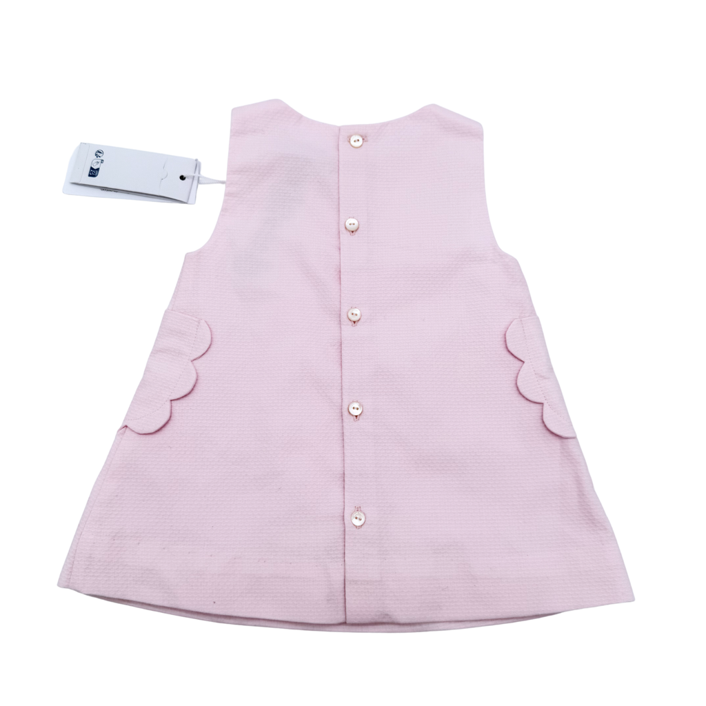 Robe velours rose pâle sans manches — 3 mois