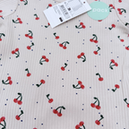 Lot de 2 t-shirts côtelés imprimés cerises — 2-4 mois