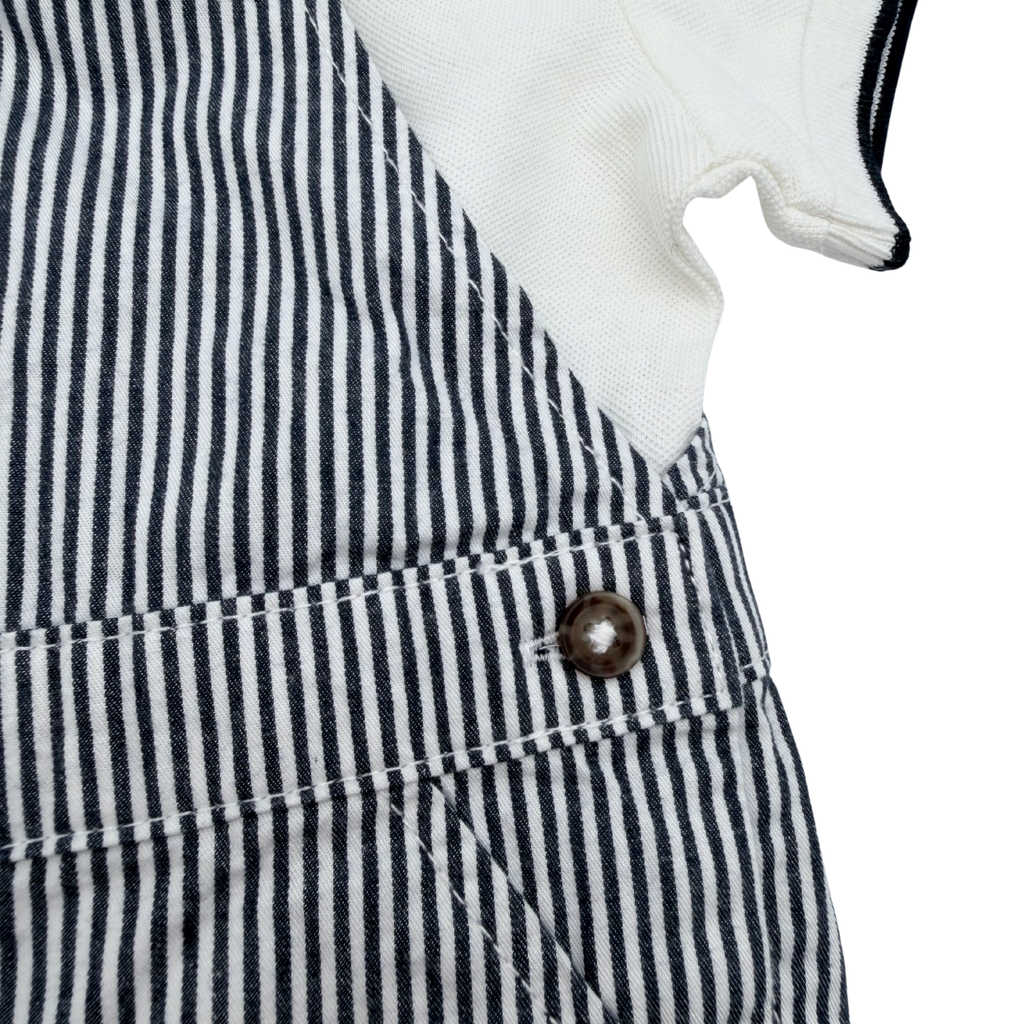 Ensemble salopette courte rayée et polo bébé - 6 mois