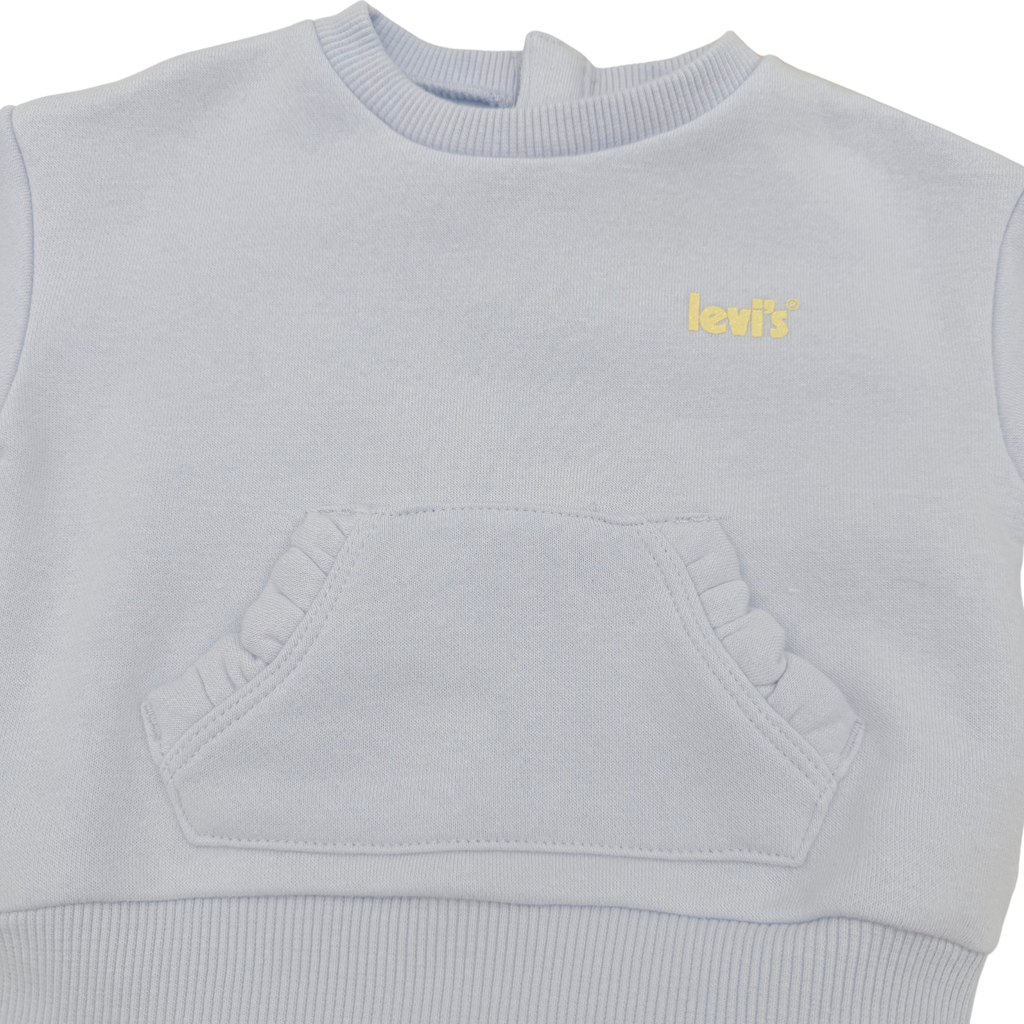 Sweat bleu clair avec poche volantée - 6 mois