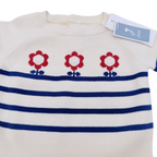 Pull marinière à fleurs – 6 mois