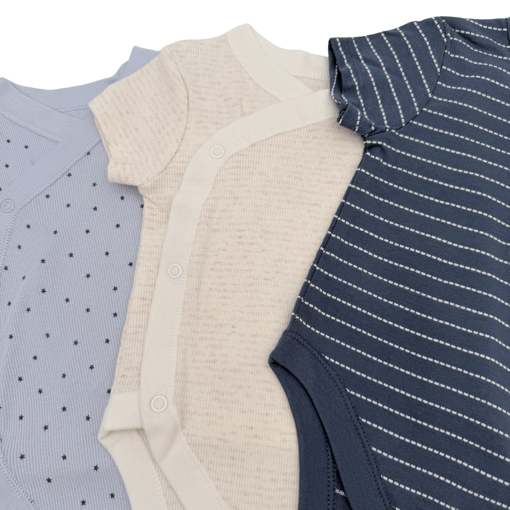 Lot de 5 bodies bébé tons naturels — 3-6 mois