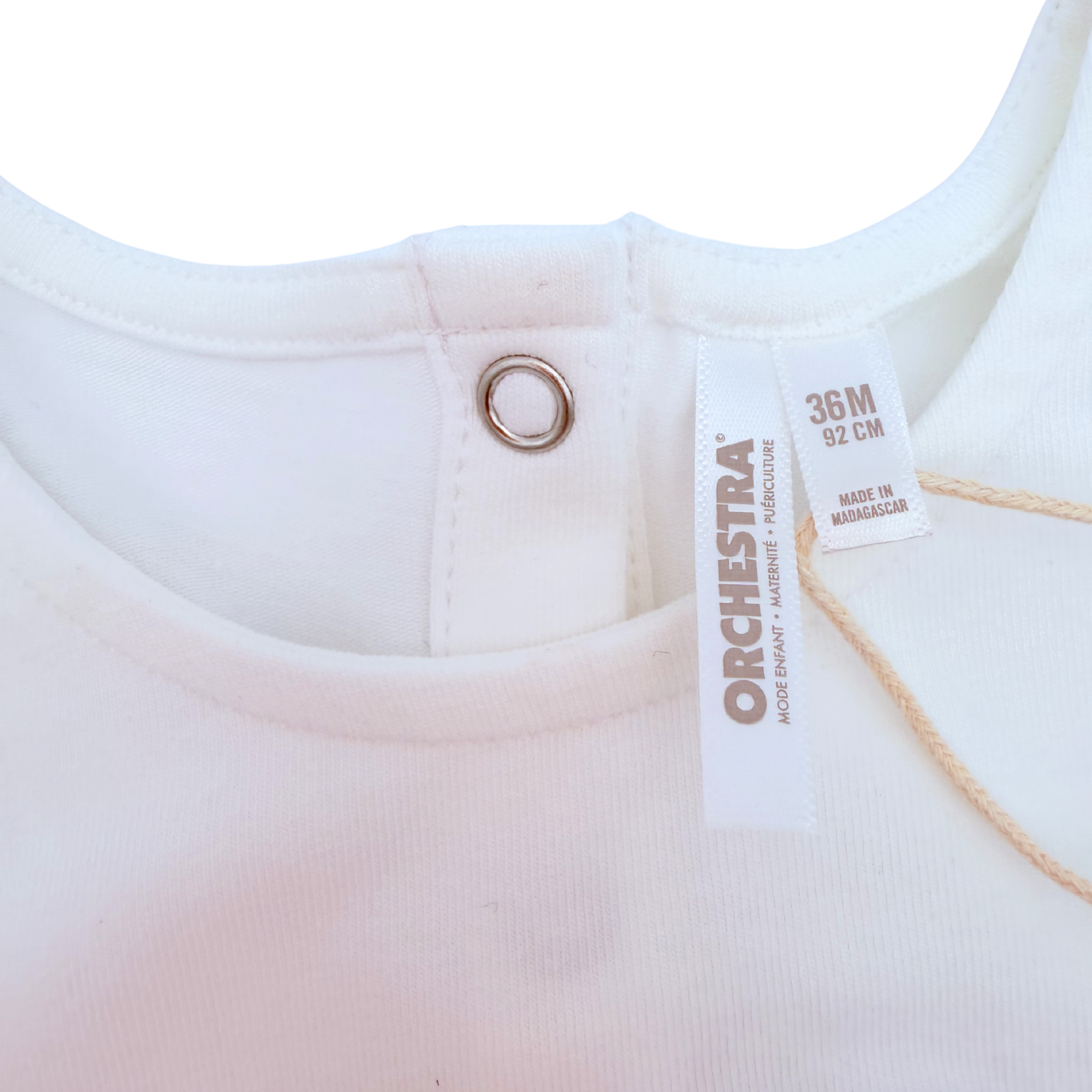Combishort blanc et bleu imprimé fleuri — 36 mois