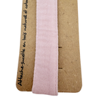 Attache-sucette rose poudré en coton et bois naturel