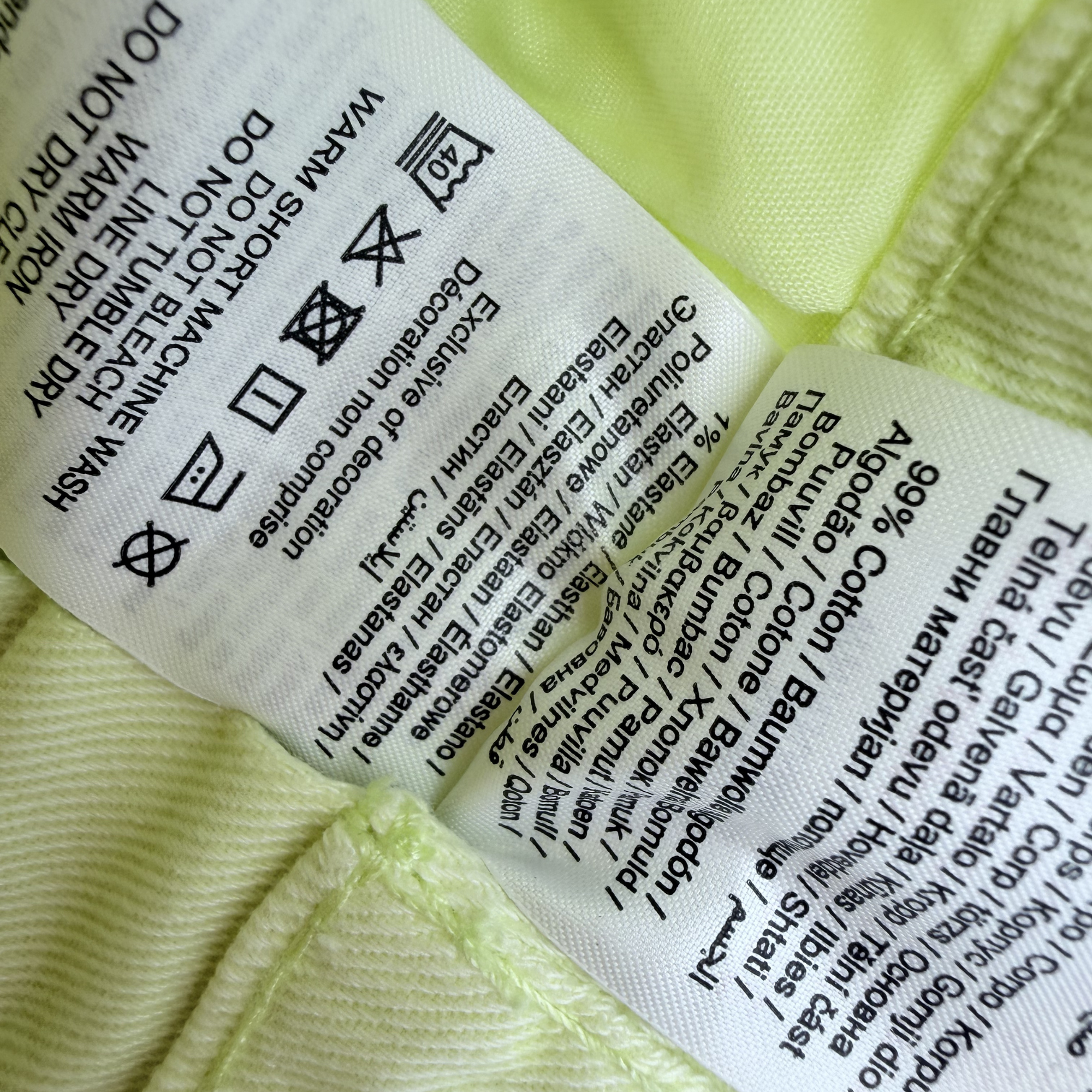 Short en jean jaune-vert — 9-12 mois