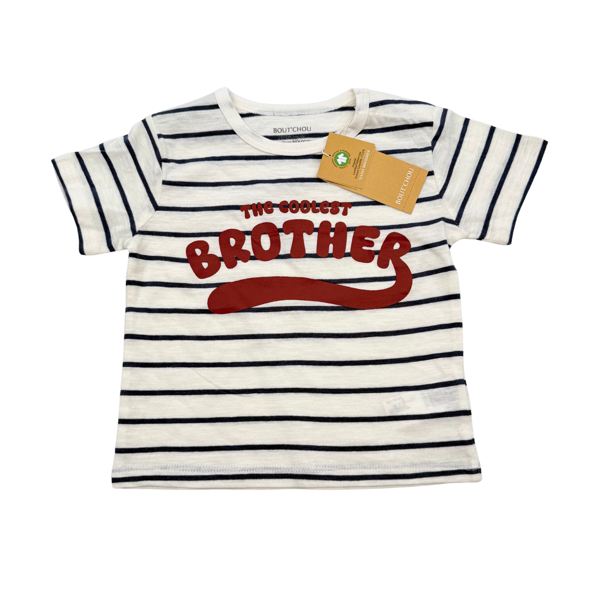 T-shirt rayé « The Coolest Brother » - 18 mois