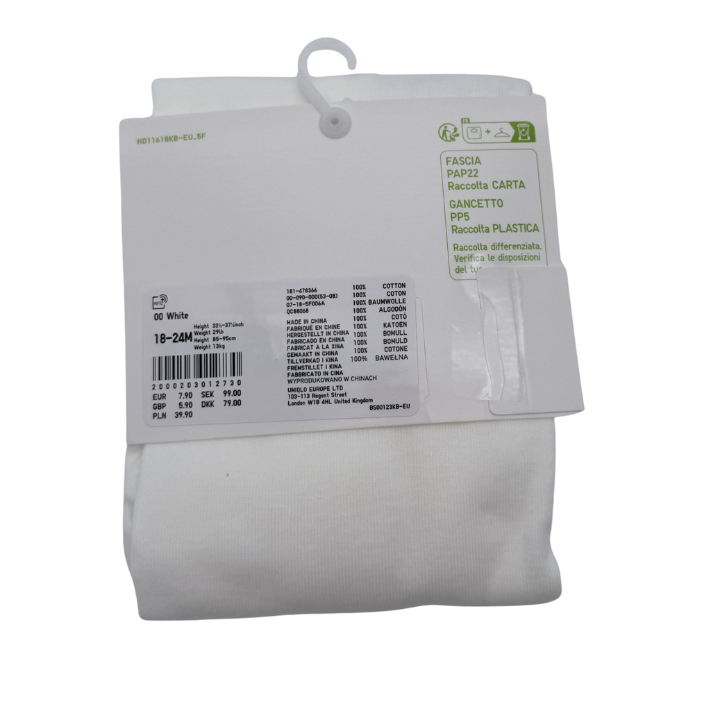 Body manches longues uni blanc — 18-24 mois