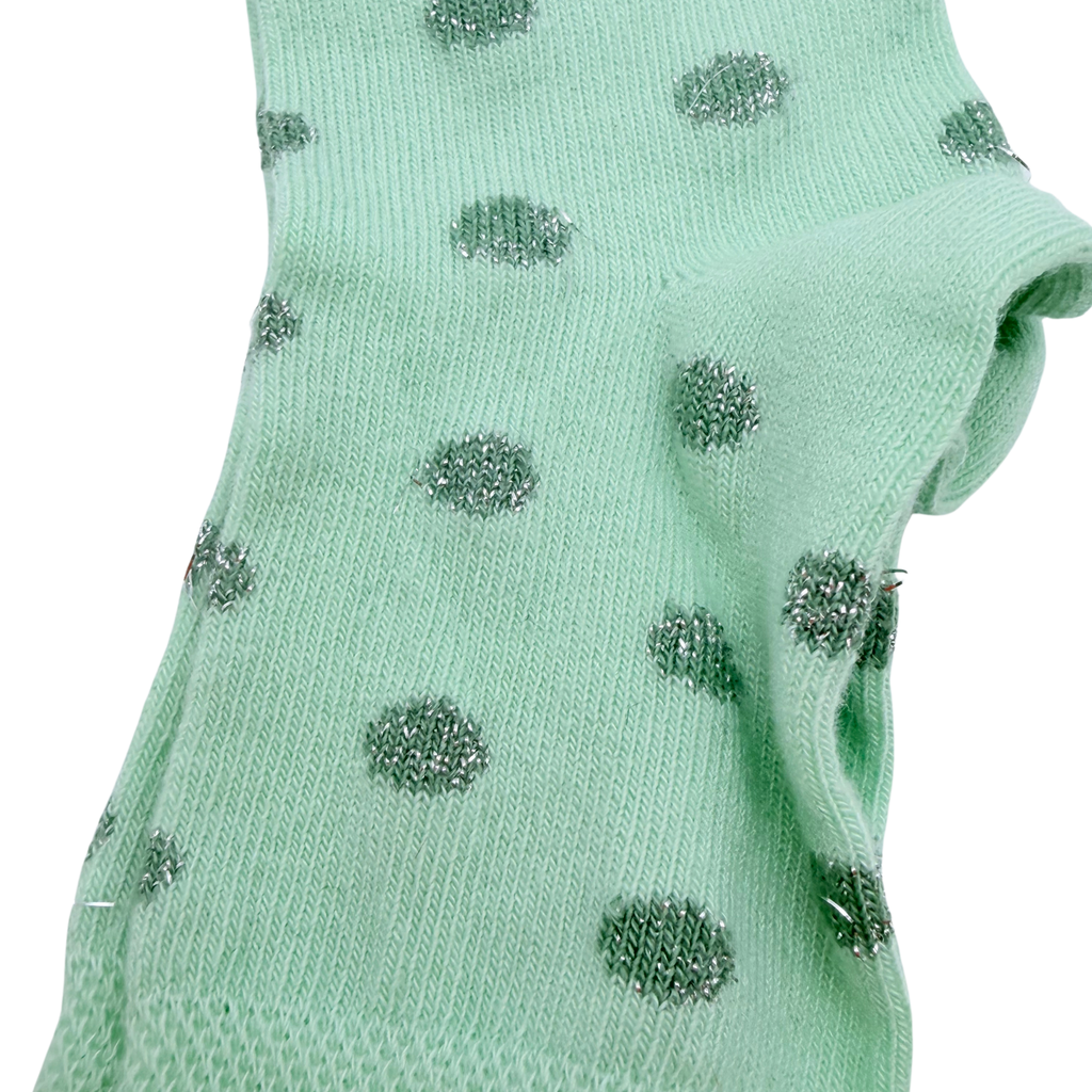 Chaussettes vert menthe à pois – 22-24