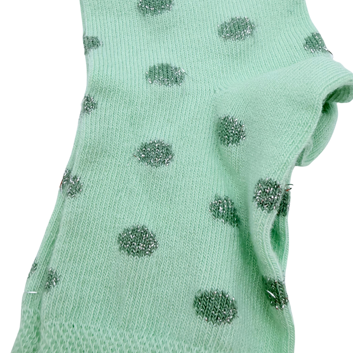 Chaussettes vert menthe à pois – 22-24