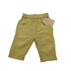 Pantalon en gaze de coton kaki – 6 mois