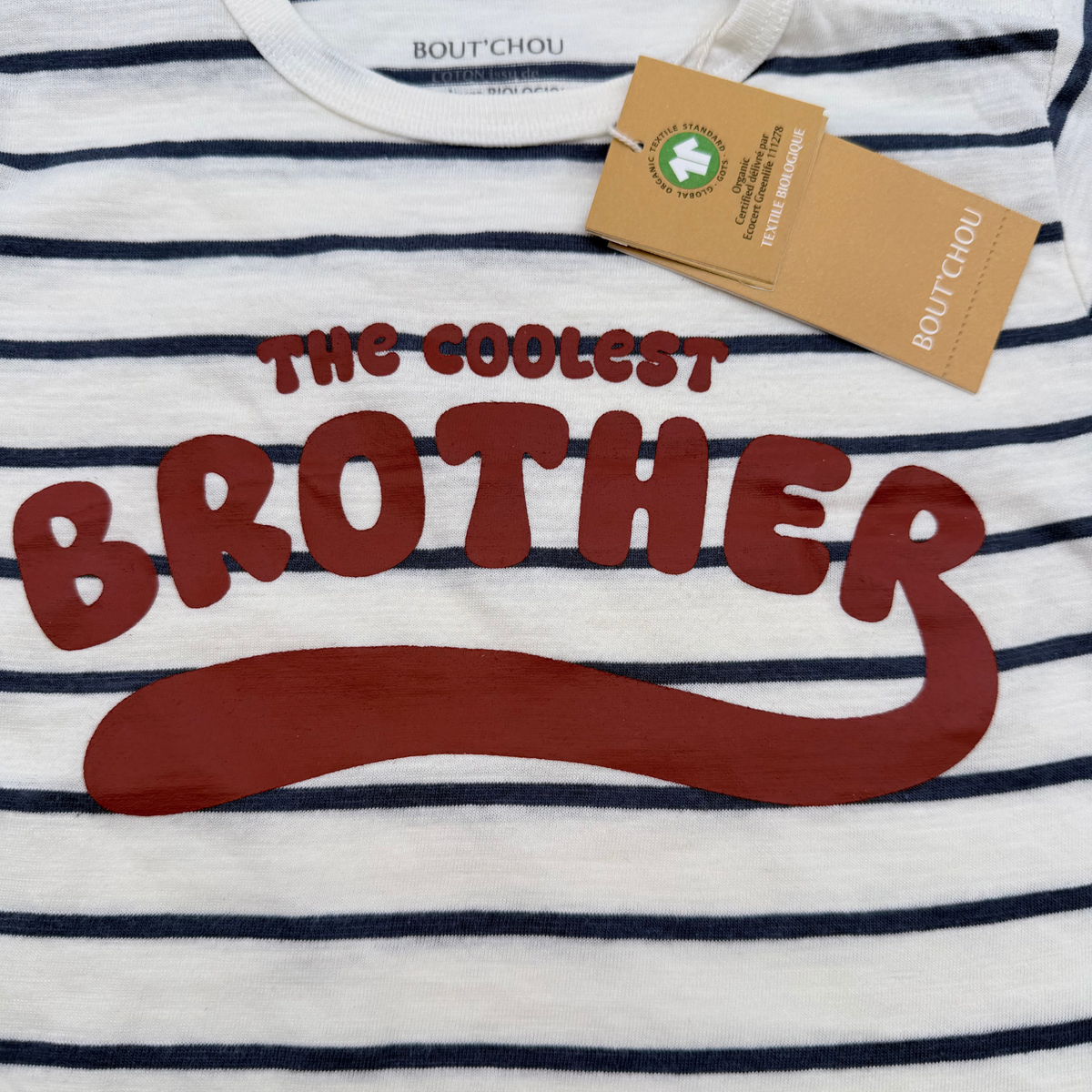 T-shirt rayé « The Coolest Brother » - 18 mois