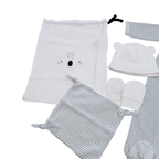 Coffret bébé blanc et vert motif koala – 6 mois