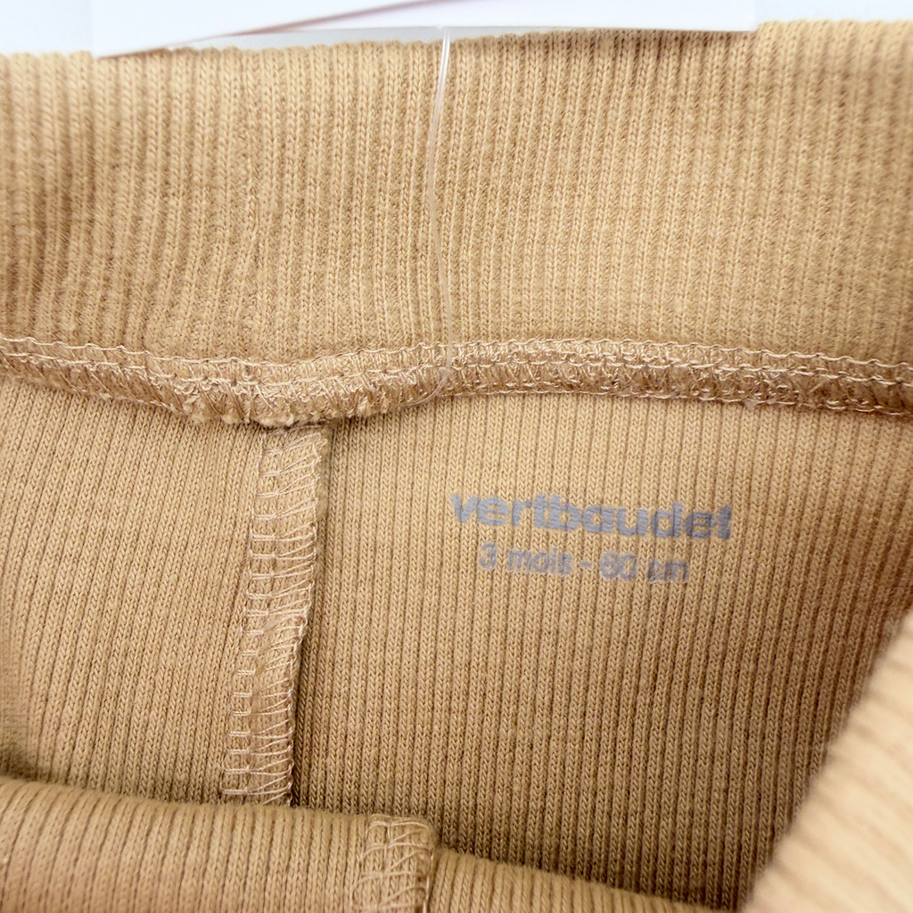 Legging moutarde en maille côtelée - 3 mois
