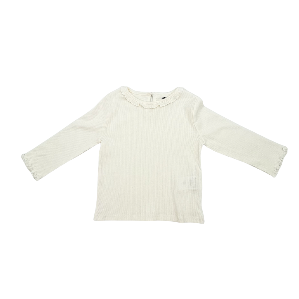 T-shirt manches longues côtelé écru — 18 mois