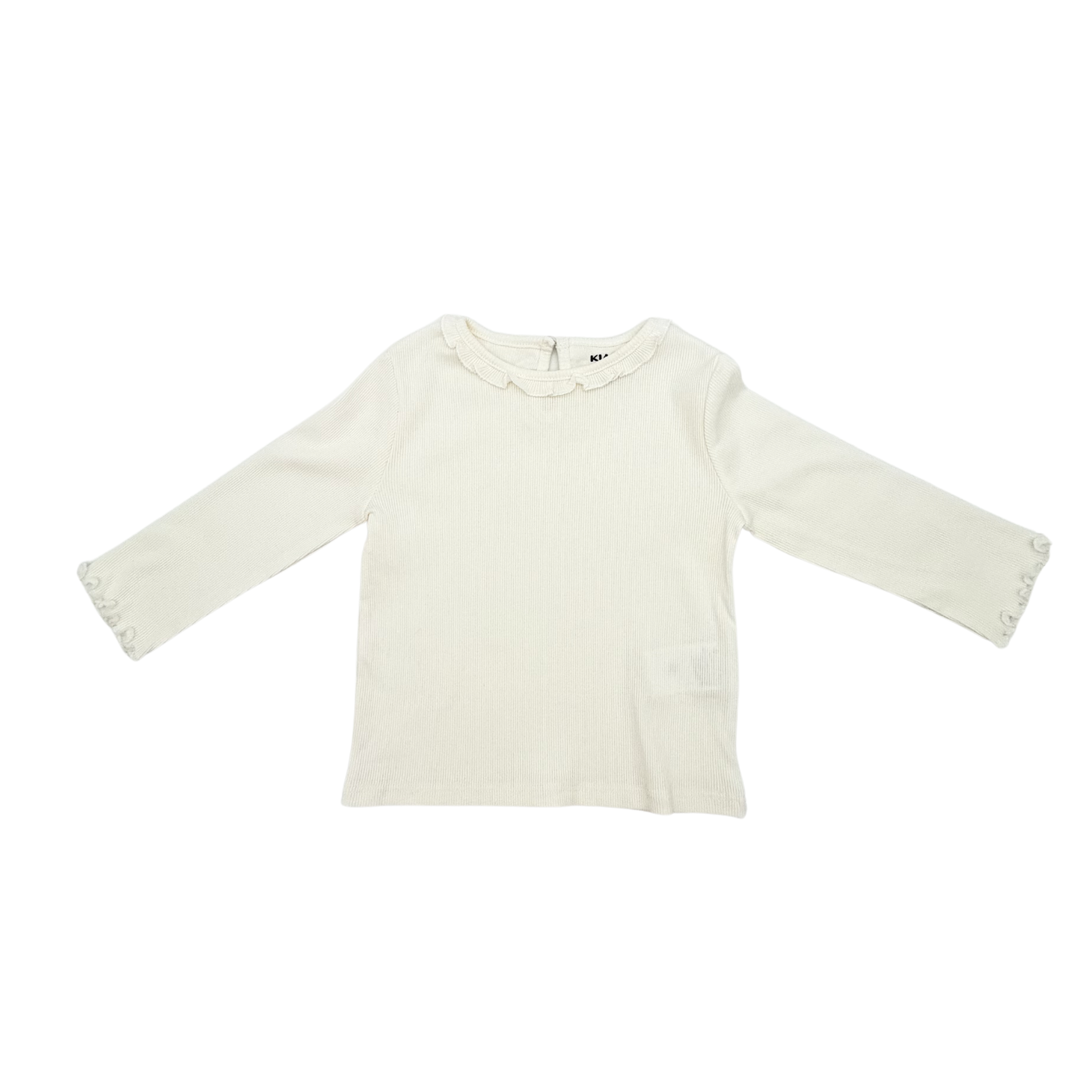 T-shirt manches longues côtelé écru — 18 mois