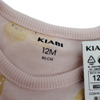 Pyjama rose pâle imprimé citrons — 12 mois