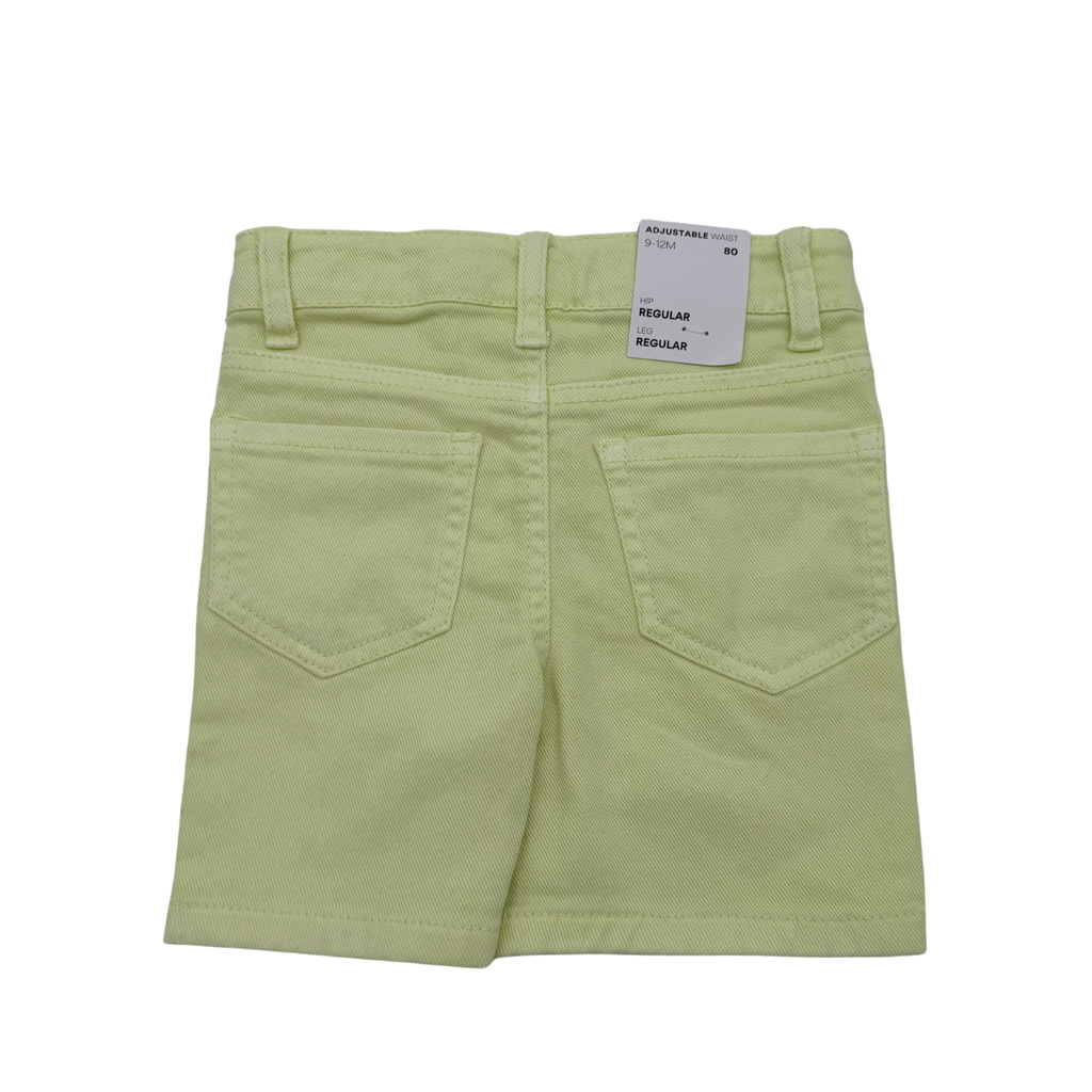 Short en jean jaune-vert — 9-12 mois