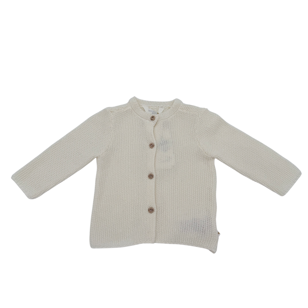 Cardigan bébé écru en maille — 6 mois