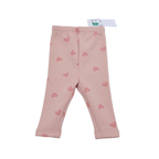 Legging bébé rose à motifs cœurs - 3 mois