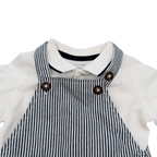 Ensemble salopette courte rayée et polo bébé - 6 mois