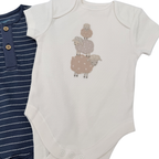 Lot de 5 bodies bébé tons naturels — 3-6 mois