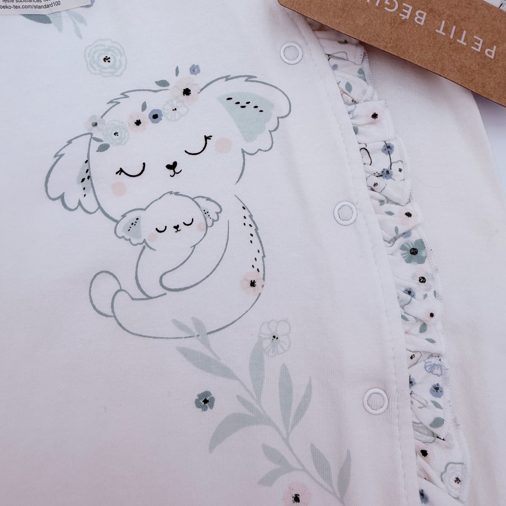 Pyjama blanc imprimé koalas et fleurs — naissance