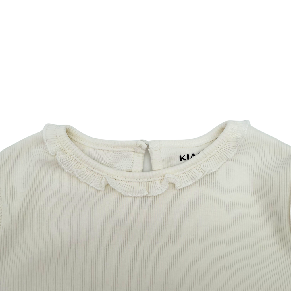 T-shirt manches longues côtelé écru — 18 mois