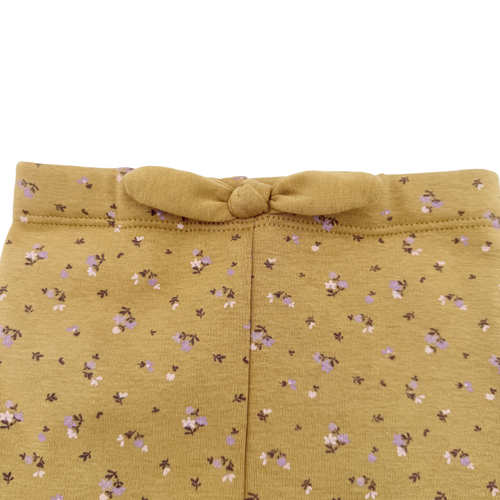 Legging moutarde fleuri - 2 ans