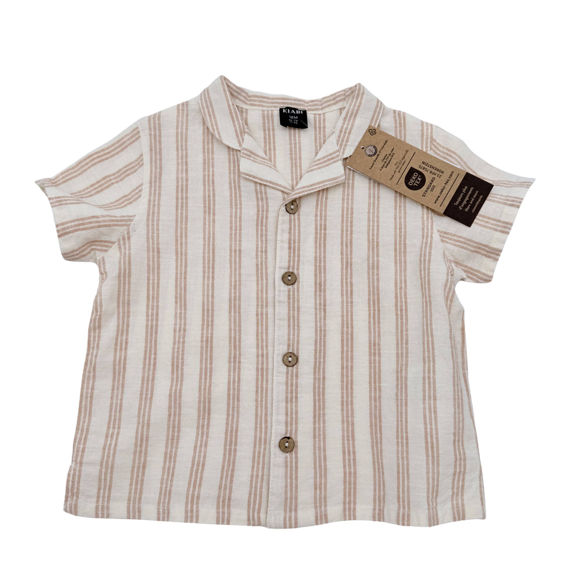 Chemise manches courtes rayée – 18 mois