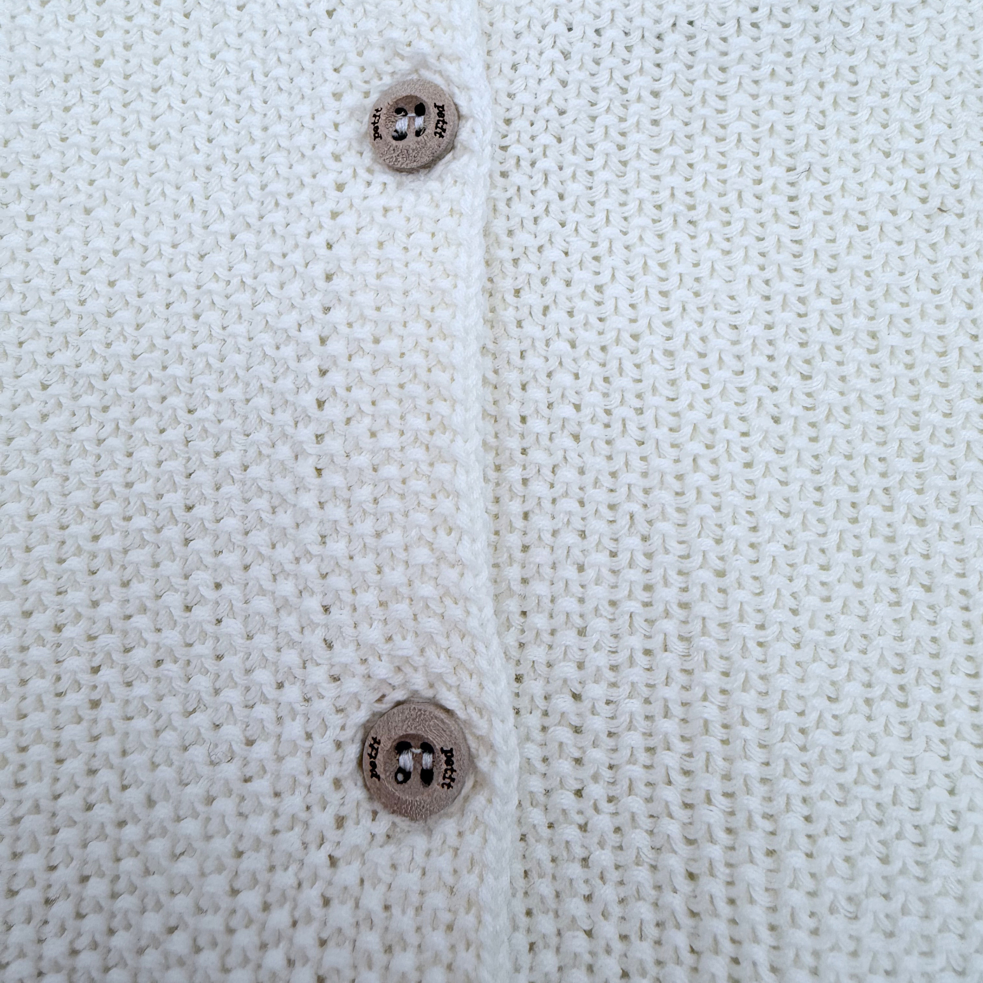 Cardigan bébé écru en maille — 6 mois