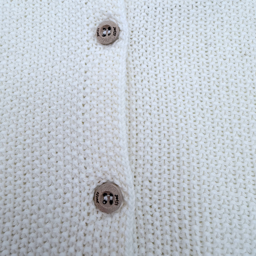 Cardigan bébé écru en maille — 6 mois